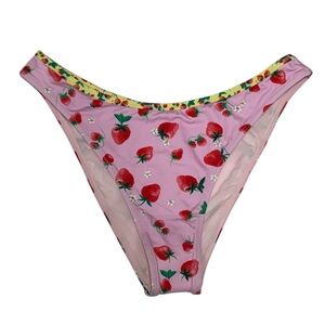 Bananamoon Pink Red Strawberry Print Underwear Sz M